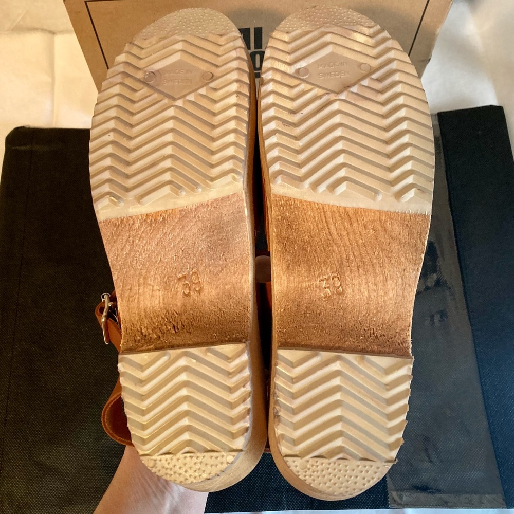 MIA Cognac Brown Leather Clog Mules - Picture 10 of 15